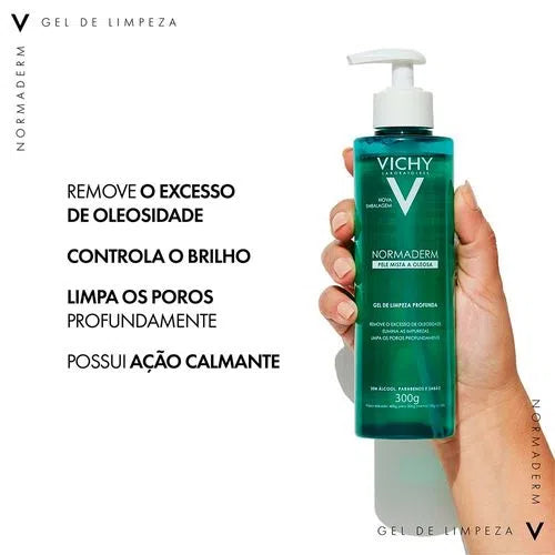 Vichy Normaderm Gel Nettoyant Profond Anti-Brillance à l’Acide Glycolique – 300 g