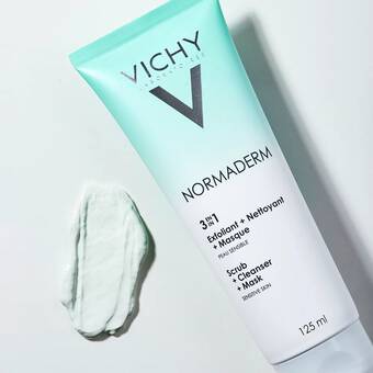 Vichy Normaderm 3 en 1 : Exfoliant + Nettoyant + Masque – 125 ml