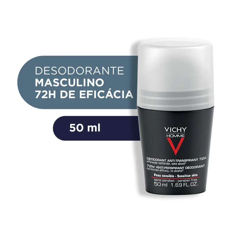 Vichy Homme Déodorant Anti-Transpirant Contrôle Extrême 72h – Roll-on 50 ml