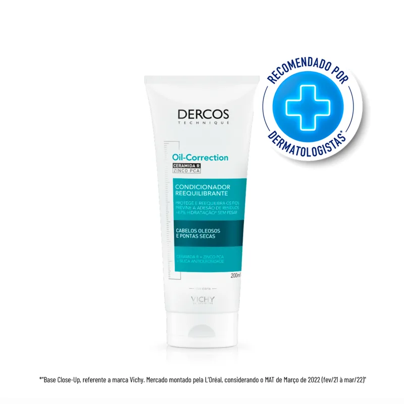 Vichy Dercos Après-Shampooing Rééquilibrant Oil-Correct à la Céramide R et au Zinc PCA