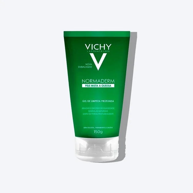 Vichy Normaderm Gel Nettoyant Profond Anti-Brillance à l’Acide Glycolique – 150 g
